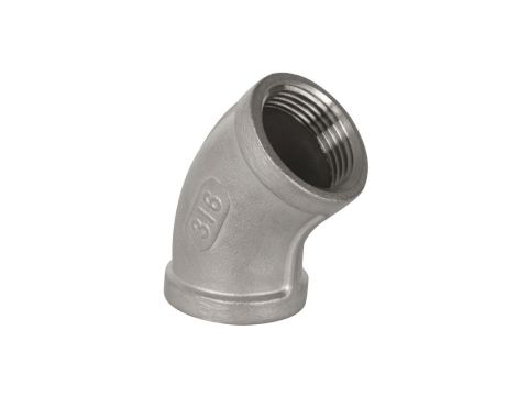 Kolanko gwintowane nierdzewne 45 stopni G 1/4 GW, stal 316