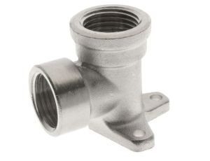 Kolanko gwintowane do montażu na ścianie, kolanko naścienne, G 1/2 GW, mosiądz niklowany