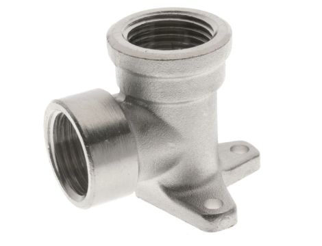 Kolanko gwintowane do montażu na ścianie, kolanko naścienne, G 1/2 GW, mosiądz niklowany