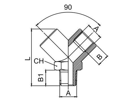 Trójnik gwintowany typu Y WZW, rozgałęźnik gwintowany 2 x G 3/8 GW - G 3/8 GZ - 2