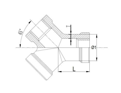 Trójnik nierdzewny gwintowany typu Y WWW 3 x G 1/2 GW, stal 316 - 2