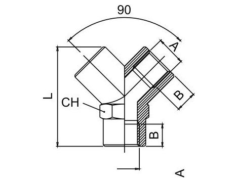 Trójnik gwintowany Y WWW 3 x G 1/8 GW, mosiądz niklowany - 2