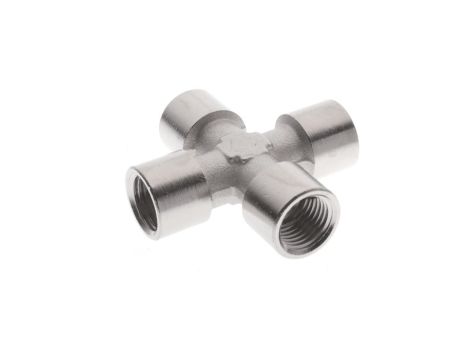 Czwórnik gwintowany WWWW 4 x G 1/2 GW, mosiądz niklowany