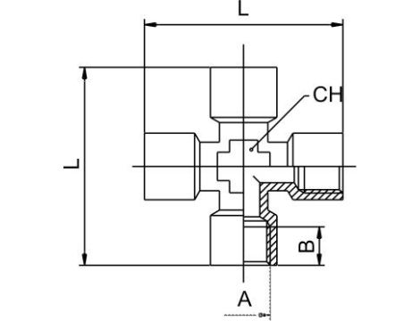 Czwórnik gwintowany WWWW 4 x G 3/8 GW, mosiądz niklowany - 2