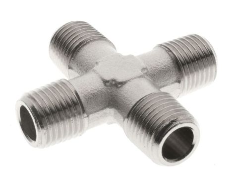 Czwórnik gwintowany ZZZZ 4 x G 1/2 GZ, mosiądz nikowany