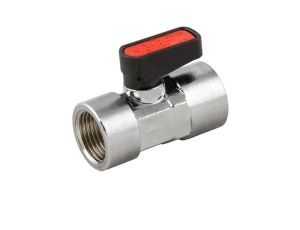 Zawór kulowy Ghilux mini R 1/8 GW/GW, PN20, gwintowany, mosiądz niklowany, PTFE /NBR