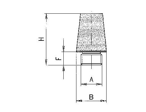Tłumik hałasu pneumatyczny stożkowy G 1/4 GZ, mosiądz ze spiekiem brązu - 2