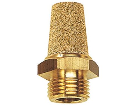 Tłumik hałasu pneumatyczny stożkowy G 3/8 GZ pod klucz 6-kątny, mosiądz ze spiekiem brązu