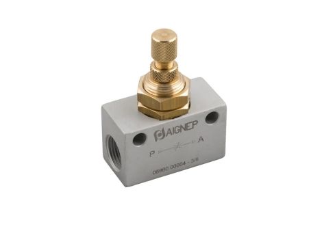 Zawór dławiący gwintowany typu kostka G 1/4 GW, aluminium