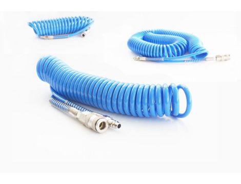 Wąż spiralny pneumatyczny 8x5 mm z szybkozłączami DN7,2 długość 5 m - 2