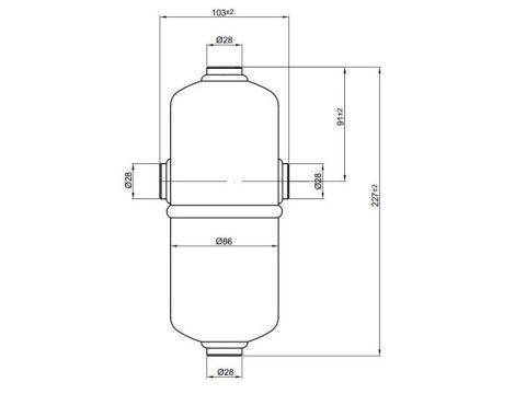 Zbiornik ciśnieniowy sprężonego powietrza 1 L  11 bar, 4 króćce, stalowy - 2