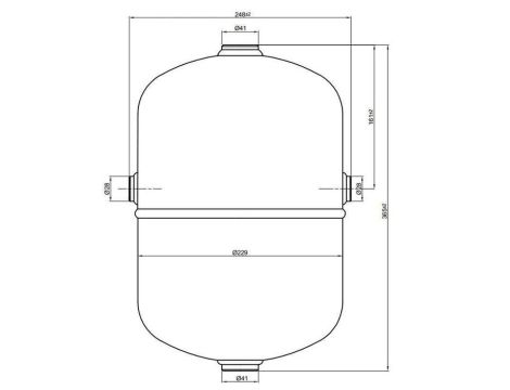 Zbiornik ciśnieniowy sprężonego powietrza 12 L 11 bar, 4 króćce, stalowy - 2