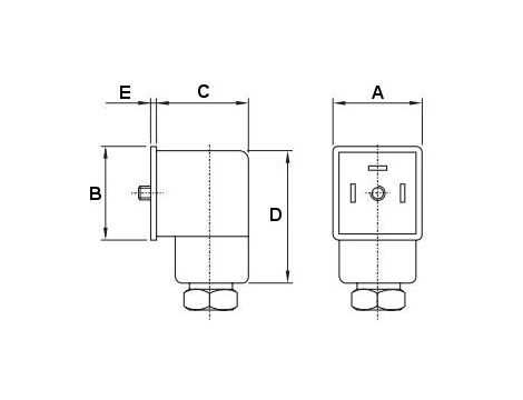Wtyczka do cewki elektrozaworu, typ A, IP65, 0-230V AC/DC, 3 PIN, - 2