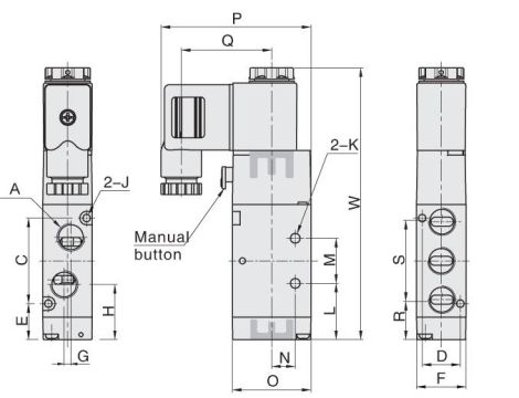 Elektrozawór pneumatyczny rozdzielający 5/2 G 1/8 bistabilny, Flowmatik - 9