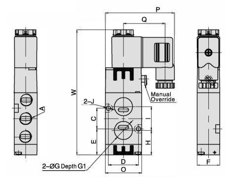 Elektrozawór pneumatyczny Flowmatik NAMUR 5/2 monostabilny, powrót sprężyną pneumatyczną - 6