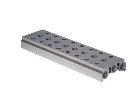 Płyta zaworowa do zaworów rozdzielających G 1/4, 10 zaworów, Flowmatik 5/2 5/3