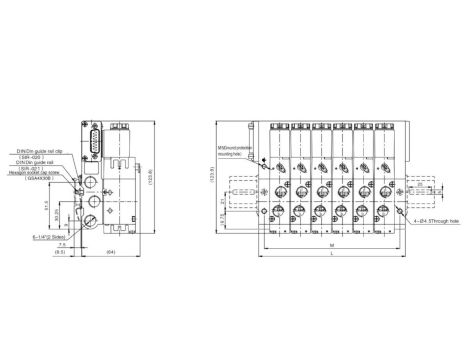 Płyta zaworowa Flowmatik do zaworów 1/8 do 8 zaworów z przyłączem D-SUB (5/2) - 4