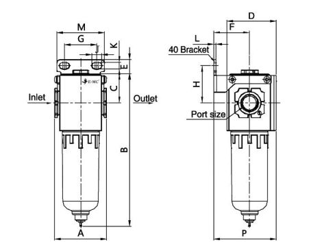 Filtr wstępny sprężonego powietrza G 1/4 GW do 10 bar, 5 mikronów - 3