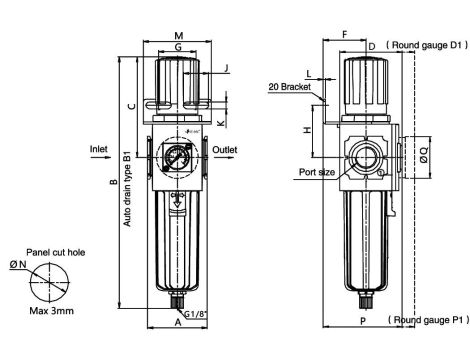 Filtroreduktor G 1/2 GW do 10 bar, regulacja 1,5-9 bar, 5 mikronów - 2