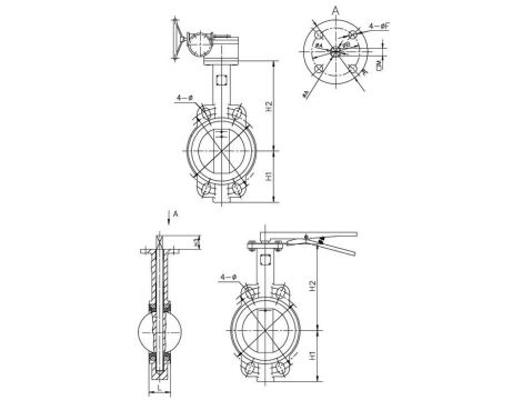 Zawór klapowy międzykołnierzowy Flowmatik DN100 PN16, żeliwny, dysk 304, uszczelnienie EPDM - 4