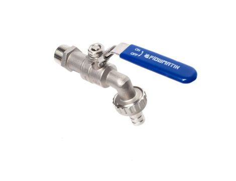 Zawór czerpalny nierdzewny Flowmatik G 1 GZ PN16, PTFE pod wąż z blokadą - 2