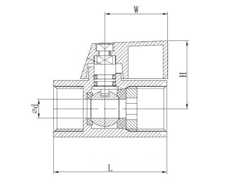 Zawór kulowy Flowmatik mini G 1/2 GW PN63, stal nierdzewna 316, PTFE - 2