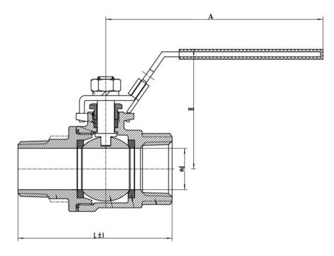 Zawór kulowy gwintowany Flowmatik R 1 GW - R 1 GZ PN63, 2-elementowy, PTFE, stal 316, z blokadą - 4