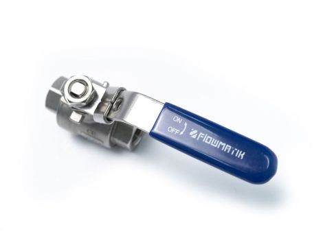 Zawór kulowy gwintowany Flowmatik R 1 1/4 GW PN63, 2-elementowy z blokadą, stal nierdzewna 316, PTFE - 2