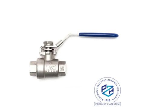 Zawór kulowy gwintowany Flowmatik R 1/4 GW PN63, 2-elementowy z blokadą, stal nierdzewna 316, PTFE