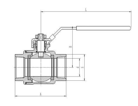 Zawór kulowy gwintowany Flowmatik R 2 GW PN63, 2-elementowy z blokadą, stal nierdzewna 316, PTFE - 3