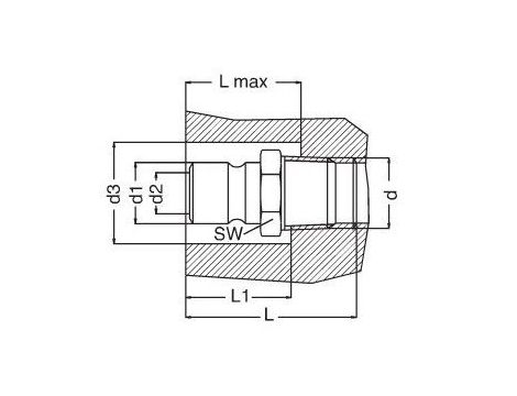 Króciec do form wtryskowych DN6 typ DME, G 1/4 GZ, bez zaworu