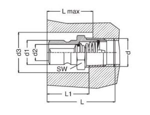 Króciec do form wtryskowych DN6 typ DME, G 1/4 GZ, z zaworem