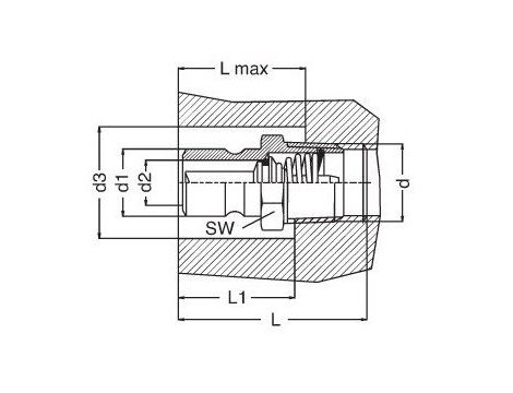 Króciec do form wtryskowych DN6 typ DME, G 3/8 GZ, z zaworem