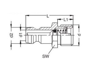 Króciec do form wtryskowych DN6 typ HASCO, G 1/4 GZ, z zaworem
