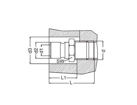 Króciec do form wtryskowych DN9 typ DME, G 1/4 GZ, bez zaworu