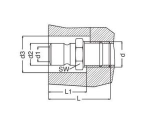 Króciec do form wtryskowych DN9 typ DME, G 3/8 GZ, bez zaworu