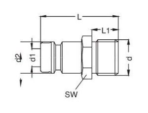 Króciec do form wtryskowych DN9 typ HASCO, G 1/2 GZ, bez zaworu