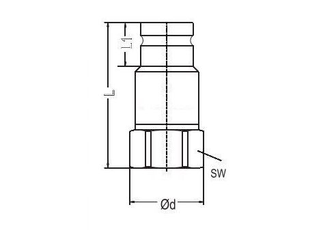 Wtyk szybkozłącza hydraulicznego ISO 16028 DN10, G 3/8 GW, stal ocynkowana, NBR - 2