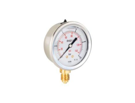 Manometr glicerynowy radialny 0-250 bar, G 1/4, 63 mm