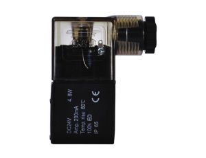 Cewka elektrozaworu 110V AC z wtyczką z diodą LED, szerokość 22 mm, trzpień fi 9 mm