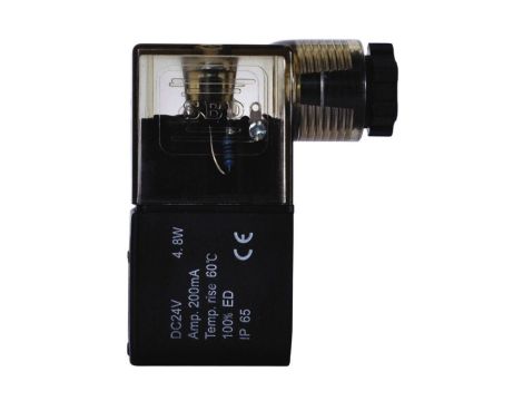 Cewka elektrozaworu 110V AC z wtyczką z diodą LED, szerokość 22 mm, trzpień fi 9 mm