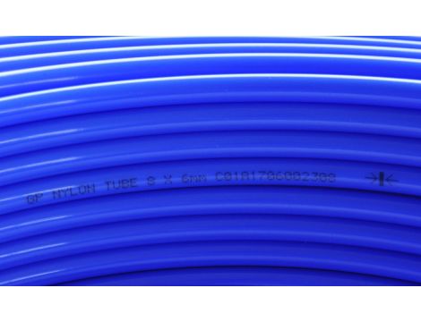 Przewód pneumatyczny PA poliamidowy kalibrowany, fi 6x4 mm, niebieski (krążek 100 m)