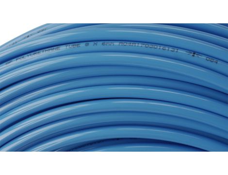 Przewód pneumatyczny PU poliuretanowy kalibrowany, fi 6x4 mm, niebieski (krążek 25 m) - 2