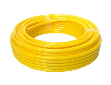 Przewód pneumatyczny PU poliuretanowy kalibrowany, fi 6x4 mm, żółty (krążek 25 m)