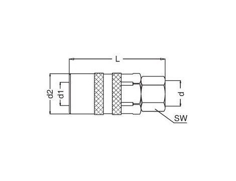 Szybkozłącze do form wtryskowych DN6 typ DME, G 1/4 GW, bez zaworu - 2