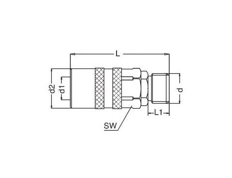 Szybkozłącze do form wtryskowych DN6 typ DME, G 1/4 GZ, bez zaworu - 2