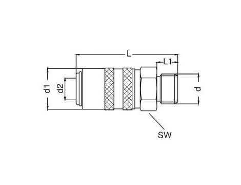Szybkozłącze do form wtryskowych DN6 typ HASCO, G 3/8 GZ, bez zaworu - 2