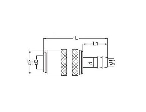 Szybkozłącze do form wtryskowych DN6 typ HASCO, do węża fi 10 mm, z zaworem - 2