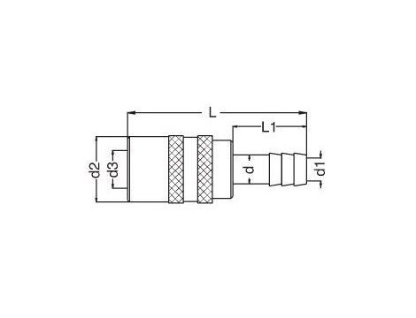Szybkozłącze do form wtryskowych DN9 typ DME, do węża fi 13 mm, bez zaworu - 2