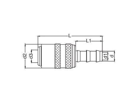 Szybkozłącze do form wtryskowych DN9 typ HASCO, do węża Push-Lock fi 10 mm, bez zaworu - 2